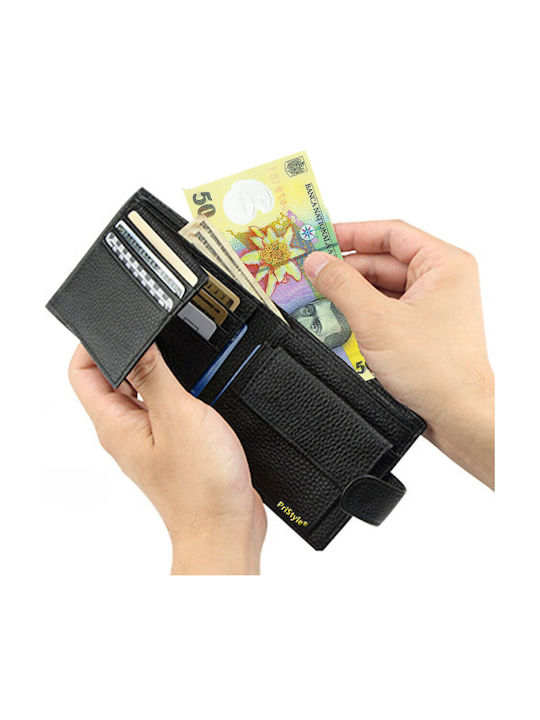 Portofel Bărbătesc din Piele cu RFID Negru