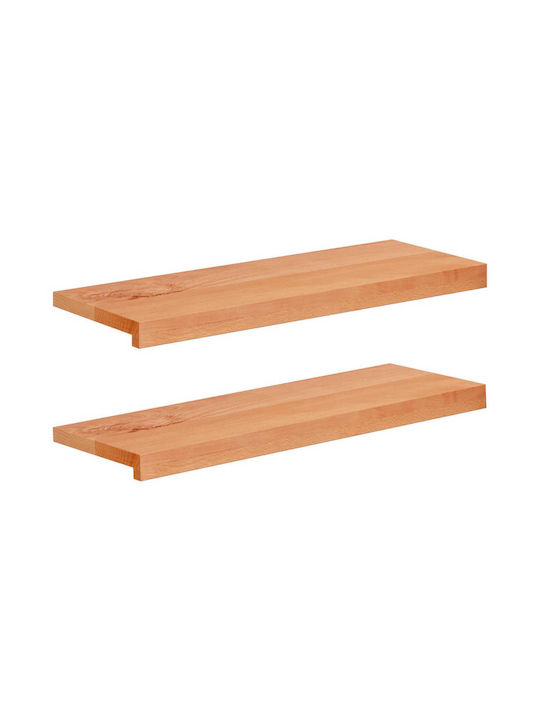 Παράθυρα 2 Τμχ Λακαρισμένο 70 X 30 X 2 Cm Στερεό Ξύλο Οξιάς 42048231 Καφέ