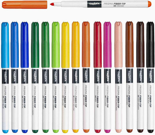 Carioca Plus Prisma Fiber Drawing Markers Fine, Neon Set 30 Colours