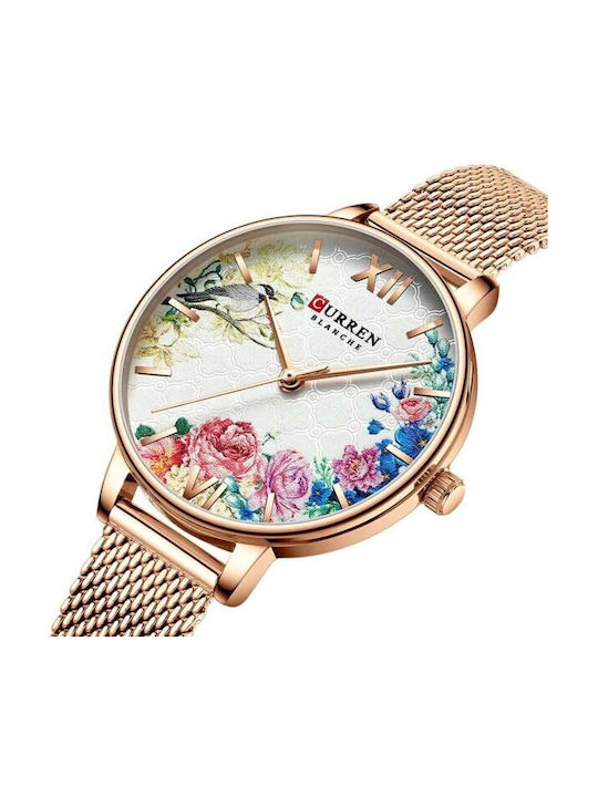 Curren Women's Watch 39mm Battery with Pink Gold Steel Bracelet