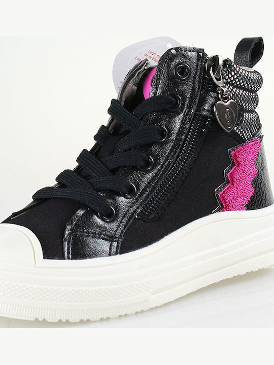 Kinderstiefel mit Schnürsenkeln Schwarz