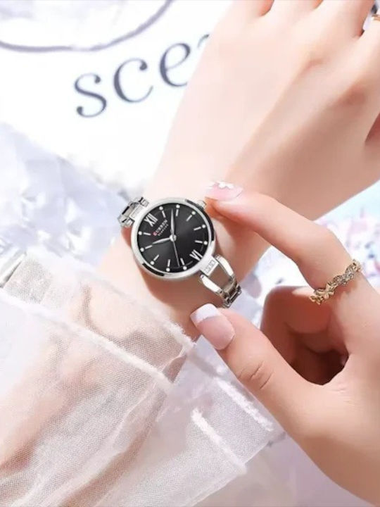 Curren Women's Watch 30mm Battery with Stainless Steel Bracelet Silver/Black