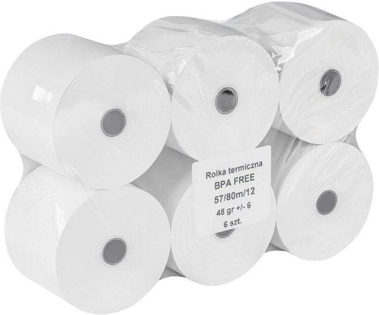 Office Products Thermische Kassenbons mit Länge 80m 48g/m² 6 Stück