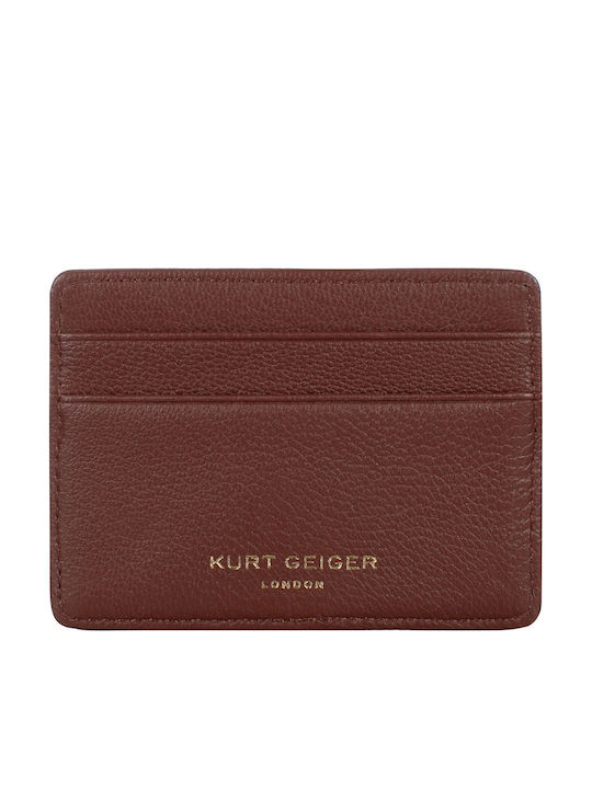 Leather Women's Card Wallet Burgundy