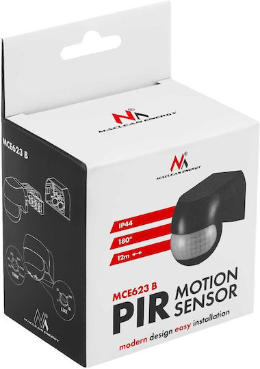 Maclean Energy Wired Motion Sensor Infrared Range 12m