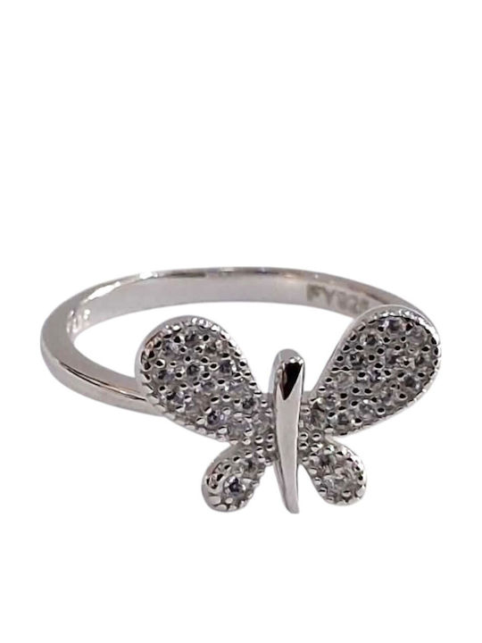 Prince Silvero Women's Ring with Zircon Made of Gold Plated Silver