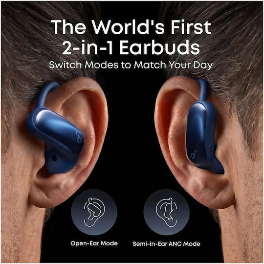 Soundcore by Anker AeroFit 2 Pro Earbud / Open Ear Căști Bluetooth Handsfree cu Rezistență la Transpirație și Husă de Încărcare Albastre