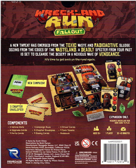 Επέκταση Παιχνιδιού Wreckland Run Fallout 10+ Ετών (EN) Renegade Game Studios