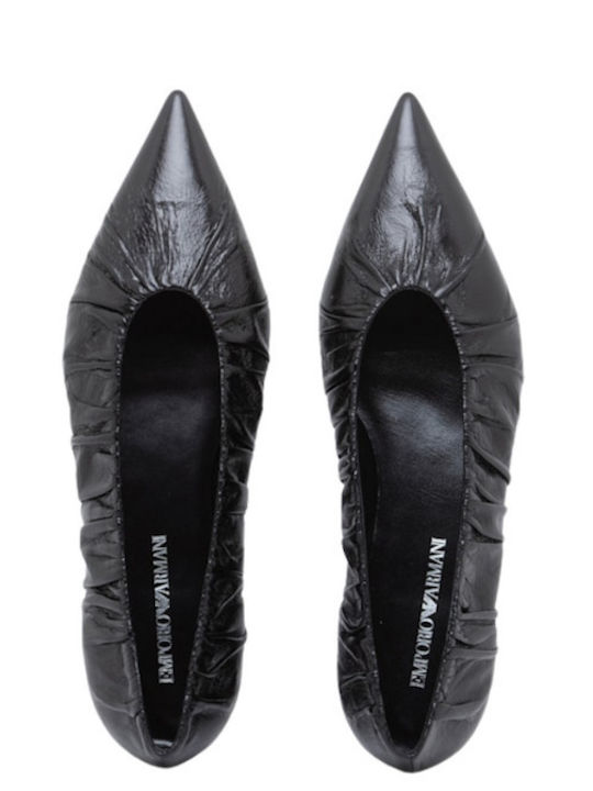 Leder Damen Ballerinas Schwarze