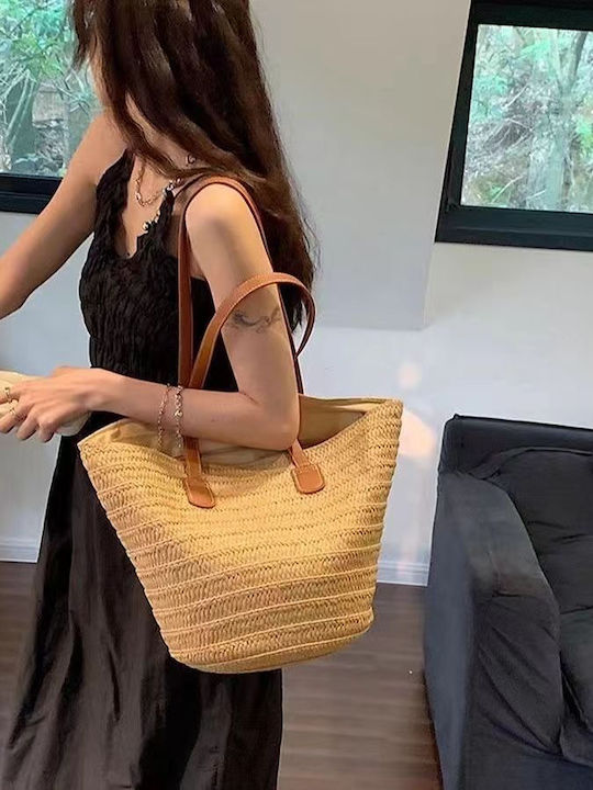 Geantă De Plajă Din Material Textil Bej