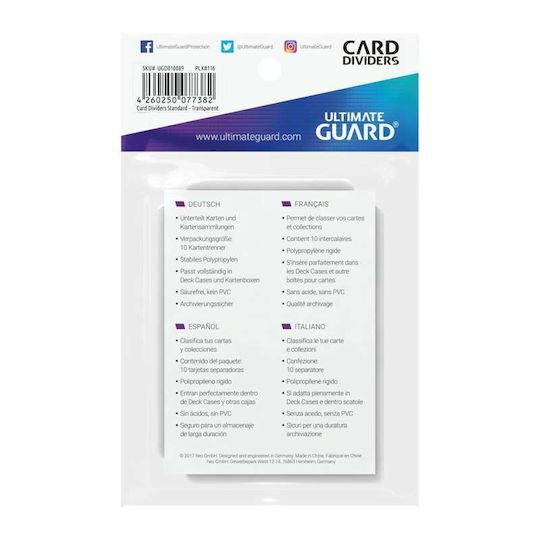 Ultimate Guard Kartentrenner Standard Größe 10Stück Transparent