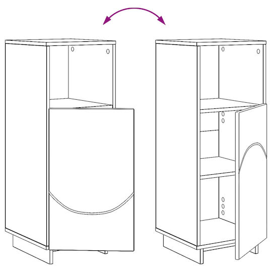 vidaXL Ντουλάπι Ντουλάπι Μπάνιου 36.5x38x95cm Δρυς