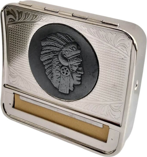 Metallischer Silber Zigarettenstopfmaschine Design Indian 8x9cm 47302-011-2