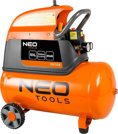 Neo Tools Μονοφασικό Κομπρεσέρ Αέρος 89dB με Αεροφυλάκιο 50lt