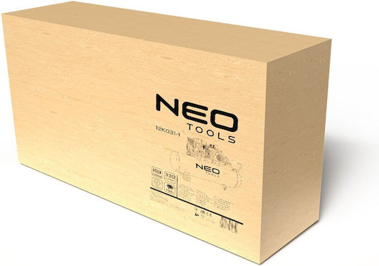 Neo Tools Еднофазен Компресор за въздух 74dB с Автокомпресор 150lt