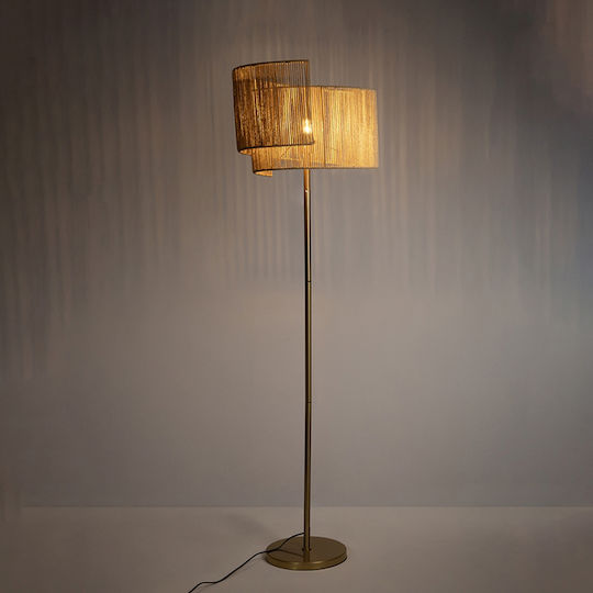 Stehlampe Y160xM40cm mit Lampenbirnensockel E27 Gold