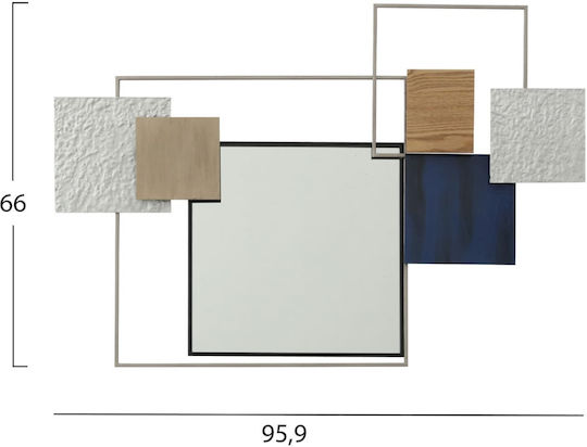 HomeMarkt Wall Decor Silver Metallic 95.9x5.7x66cm