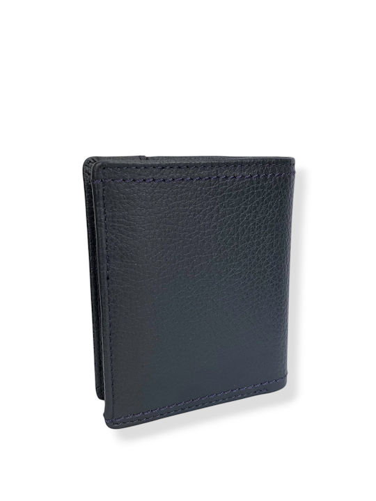 Leather Men's Wallet with RFID Blue