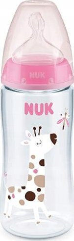 Nuk Plastic Baby Bottle Anti-Colic Teat with Silicone Teat for 6-18 Months Pink 300ml