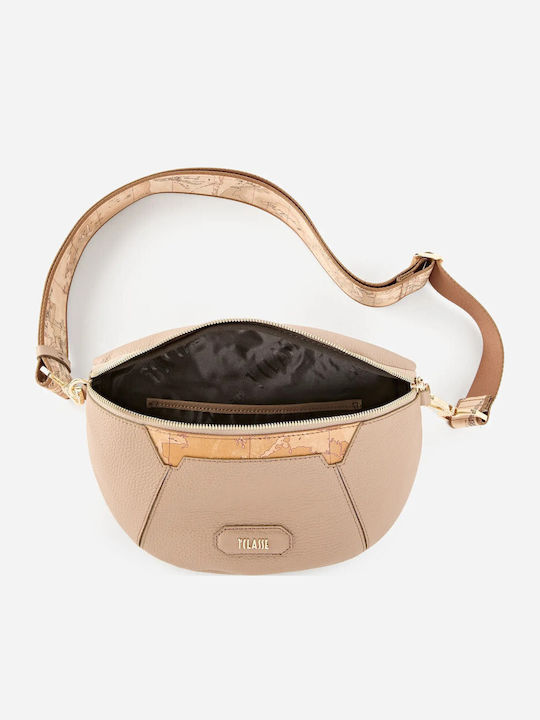 Damentasche Aus Leder Beiges Gürtel-Tasche