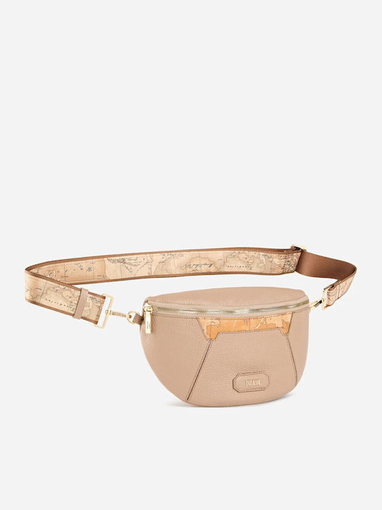 Damentasche Aus Leder Beiges Gürtel-Tasche