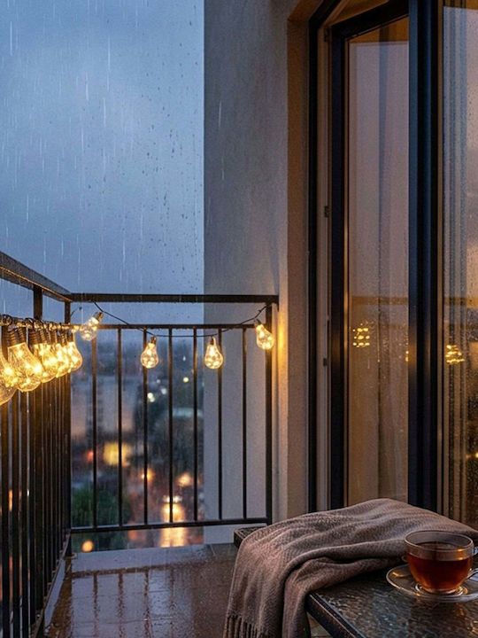 Lumarko Wasserdichte Lichterkette Beleuchtung LED IP44 7,5m mit 50 Bälle Warmweiß