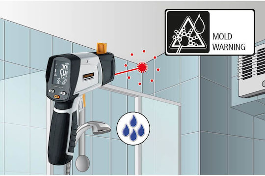 Laserliner Laserliner Infrarot- und Laserthermometer Plus Höchstmaß Thermometer für Überkopf-Temperaturen bis 365°C
