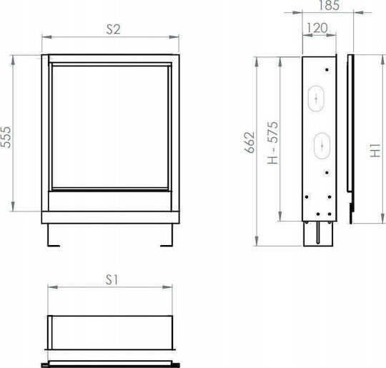 Szpms-2 Χωνευτό Ντουλάπι Elektrische Schalttafel-Zubehör Rahmen Κάλυψης Χώρο Έλεγχο 6 Κυκλωμάτων P X Υ X Β 472x730 Εξωτ 430x730 Εσωτ X120 Sigma-li Tg.szpms-2