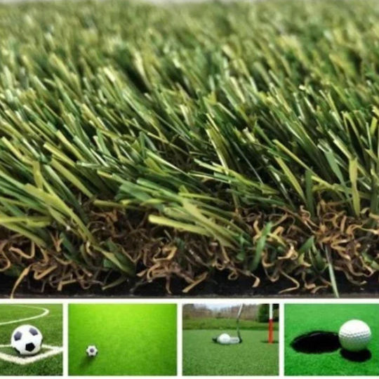 Synthetischer Rasen in Rolle mit Höhe 25mm und Länge 25m in Braun Farbe
