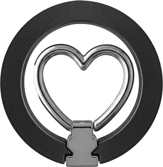Zanaé Foldable Heart Ring Holder Iphone Magsafe Pixelsnap Black Silver