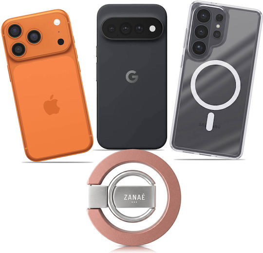 Zanaé Foldable Magnetic Ring Stand Compatible Iphone Magsafe Pixelsnap Pink