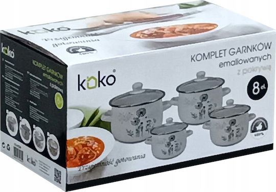Koko Комплект саксии с емайлирано покритие 8 съдове