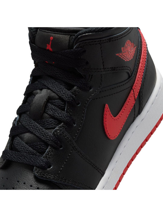 Air Jordan 1 Mid (gs) Παιδικές Μπότες Μαύρες