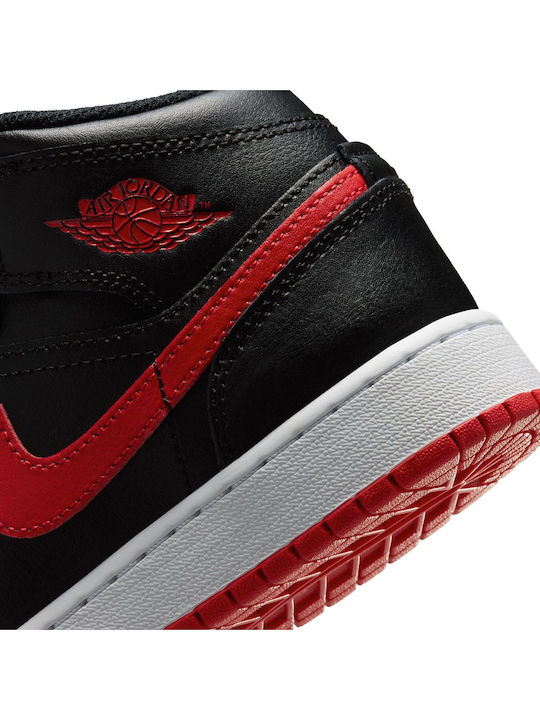 Air Jordan 1 Mid (gs) Παιδικές Μπότες Μαύρες