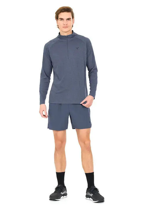 Athletic Long Sleeve Dark Blue Blouse