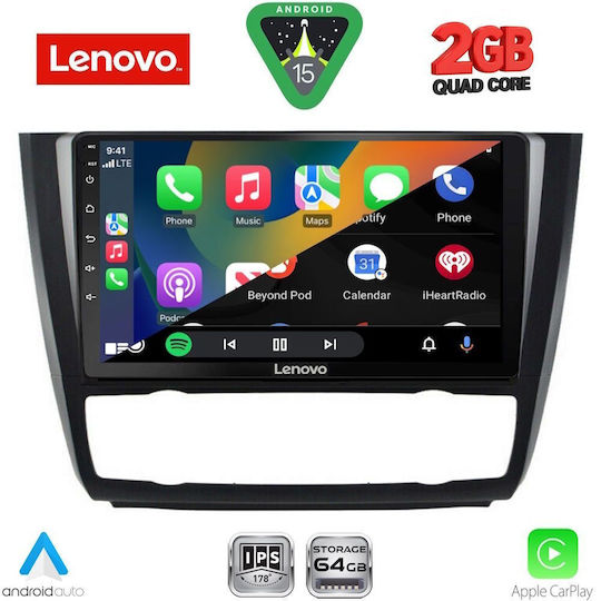 Lenovo Car Audio System for BMW Series 1 2004-2013 with Clima Bluetooth USB WiFi GPS Apple CarPlay Android Auto with 9" Touch Screen
