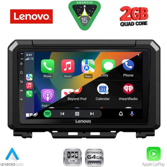 Lenovo Car Audio System for Suzuki Jimny 2017-2026 Bluetooth USB WiFi GPS Apple CarPlay Android Auto with 9" Touch Screen