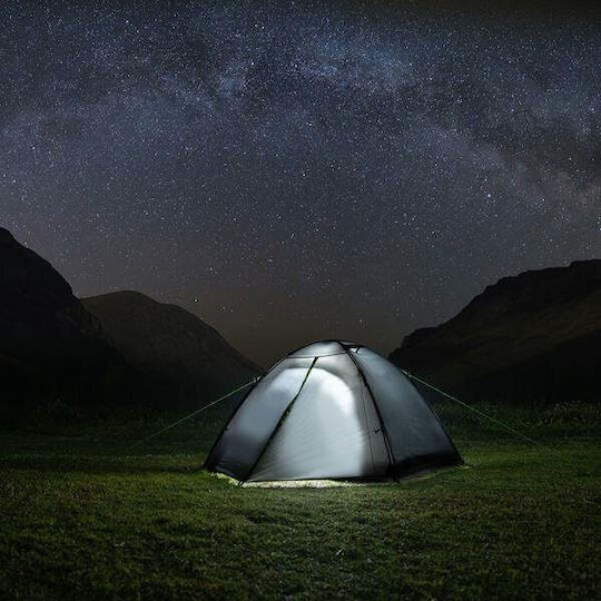 Nils Explorer Campingzelt Iglu Grau mit Doppeltuch 3 Jahreszeiten Für 3 Personen 270x150x110cm