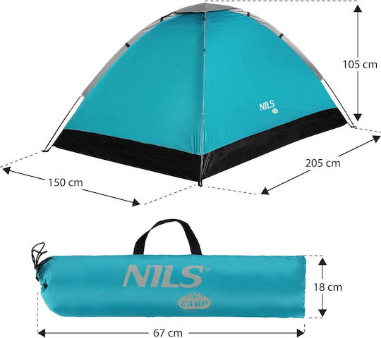 Nils Extreme Campingzelt Iglu Blau 3 Jahreszeiten Für 2 Personen 205x150x105cm