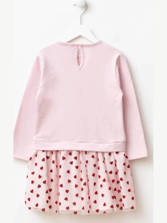 Mädchenkleid Langärmelig Tüll Rosa