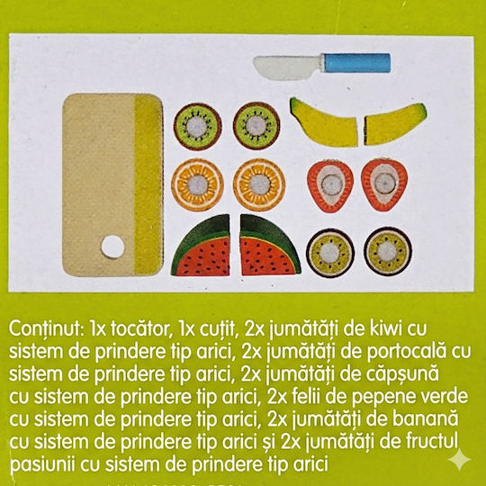 Jucărie Fructe și Legume din Lemn pentru 3+ Ani