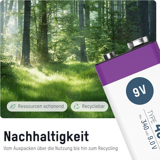 Ansmann Wiederaufladbare Batterie 9V Li-Ion 340mAh 1 Stück