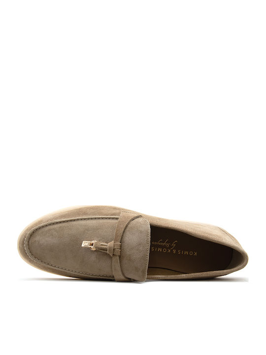 Loafers Dama Din Piele în Culoare Bej