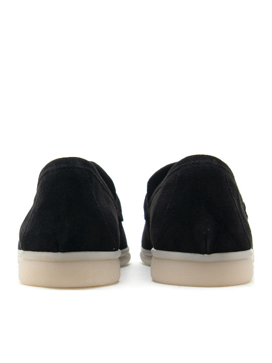 Δερμάτινα Γυναικεία Loafers σε Μαύρο Χρώμα