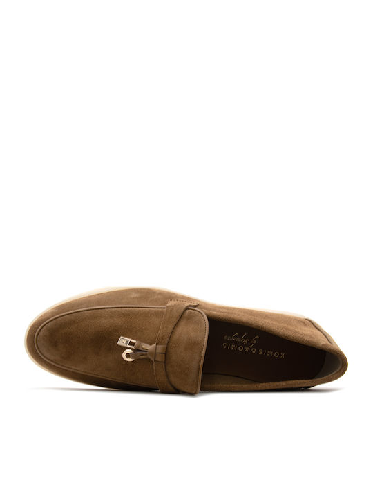Δερμάτινα Γυναικεία Loafers σε Καφέ Χρώμα