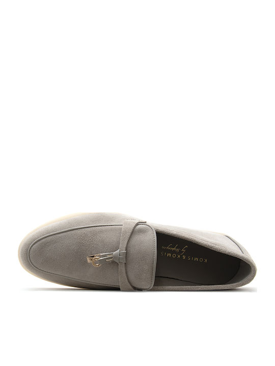 Damen Mokassins in Grau Farbe