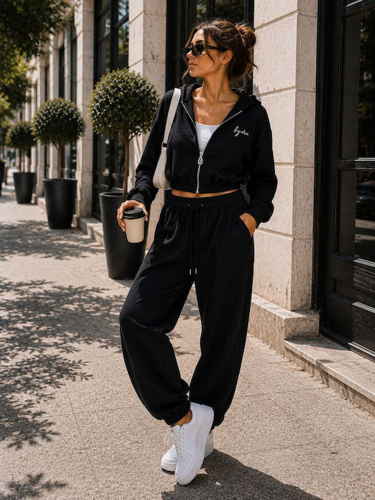 Set Damen Jogginghosen Schwarz