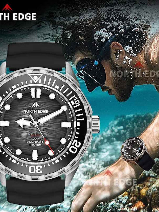 Ανδρικό Ρολόι 45.8mm Solar με Μεταλλικό Μπρασελέ Black