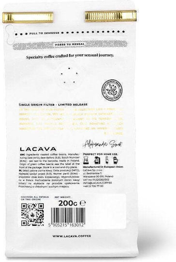 LaCava Филтърно кафе Моносортов Arabica Colombia Зърна 200gr
