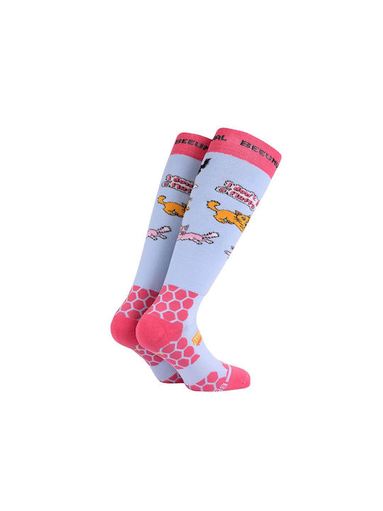 Bee. Unusual. Performance A Fluffy Cat Men's Ski & Snowboard Socks Blue 1 Pair Bee. Unusual. Performance A Fluffy Cat Men's Ski & Snowboard Socks Blue 1 Pair